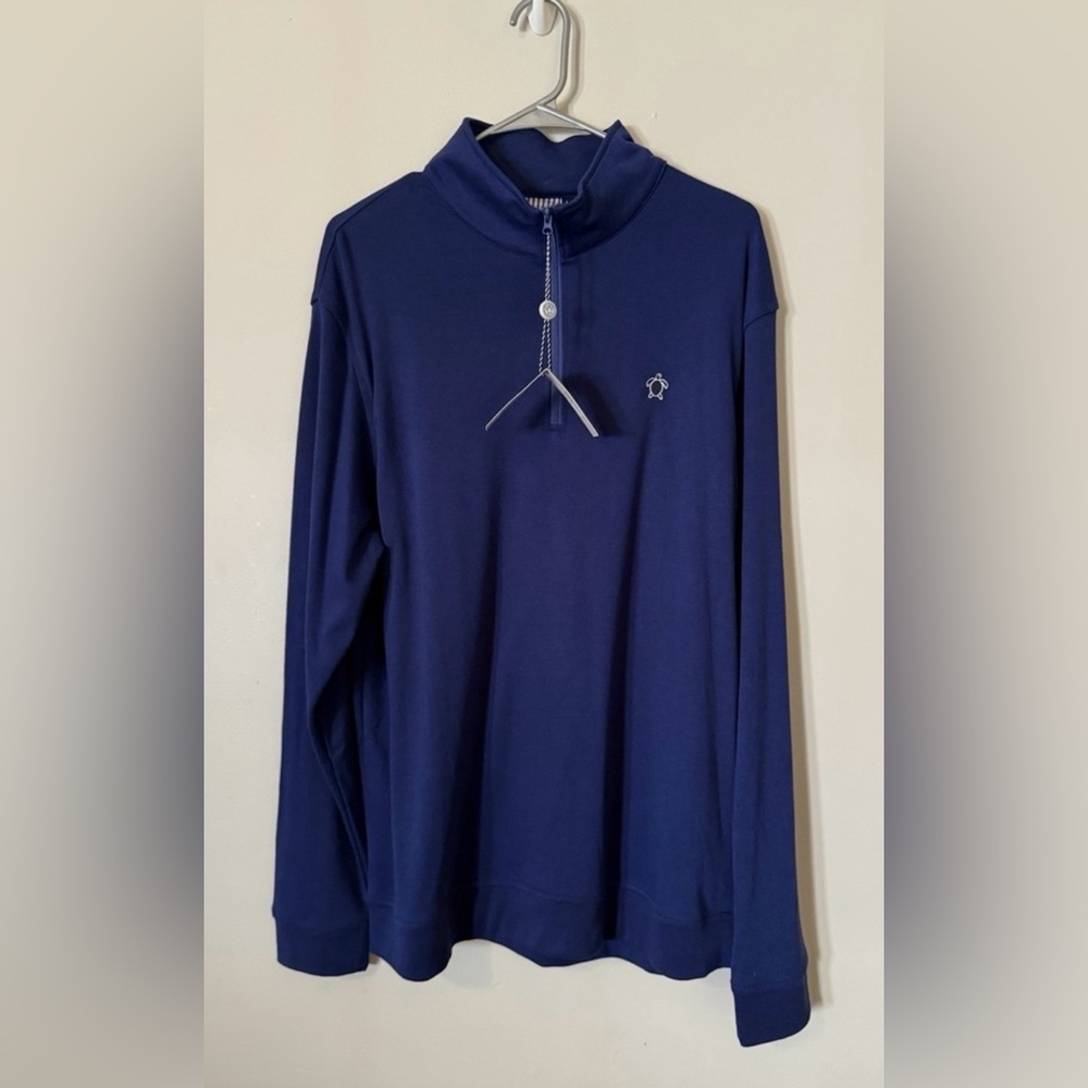 Simply Southern Navy Blue Quarter-Zip Pullover w/Turtle Logo, Size XXL